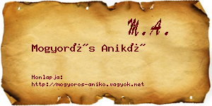 Mogyorós Anikó névjegykártya